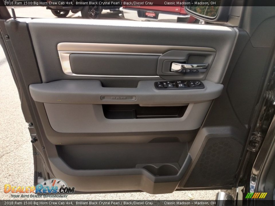 2018 Ram 1500 Big Horn Crew Cab 4x4 Brilliant Black Crystal Pearl / Black/Diesel Gray Photo #10