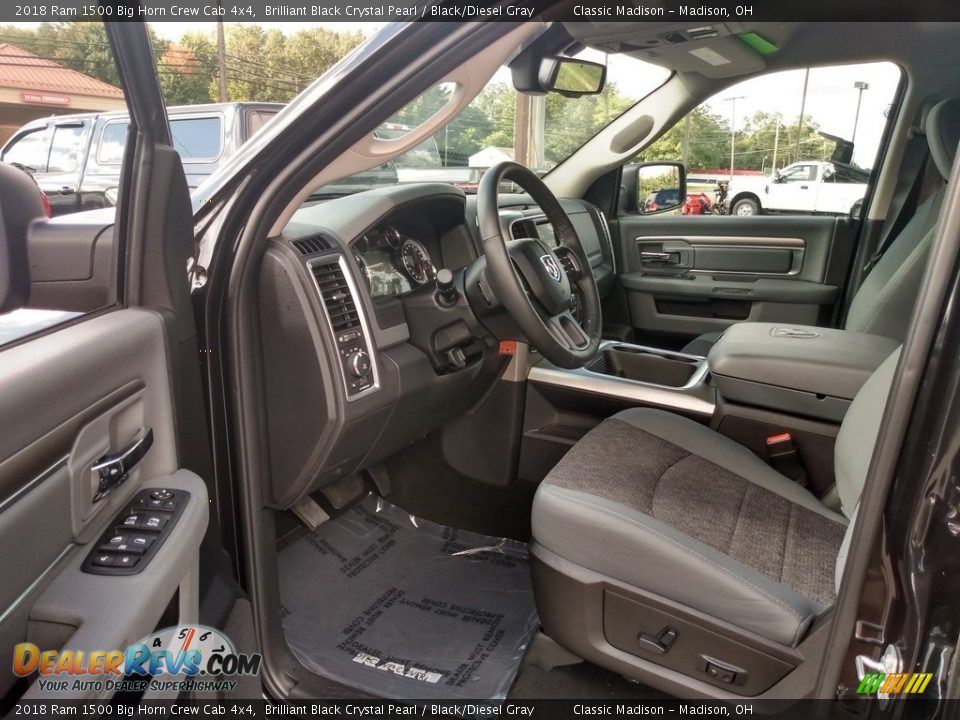 2018 Ram 1500 Big Horn Crew Cab 4x4 Brilliant Black Crystal Pearl / Black/Diesel Gray Photo #11