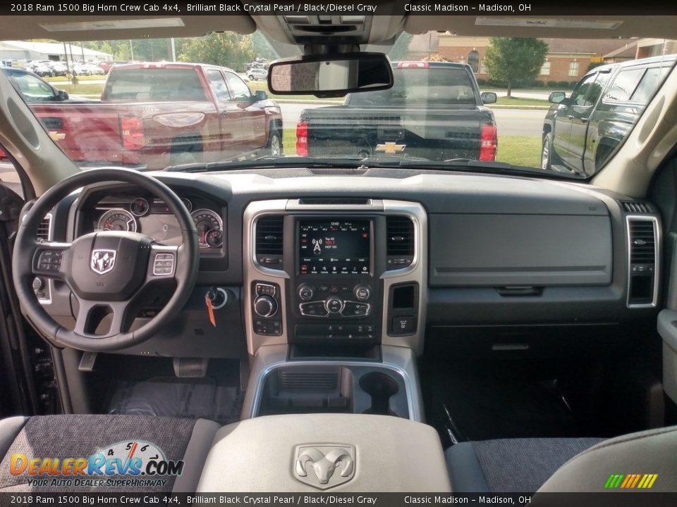 2018 Ram 1500 Big Horn Crew Cab 4x4 Brilliant Black Crystal Pearl / Black/Diesel Gray Photo #12