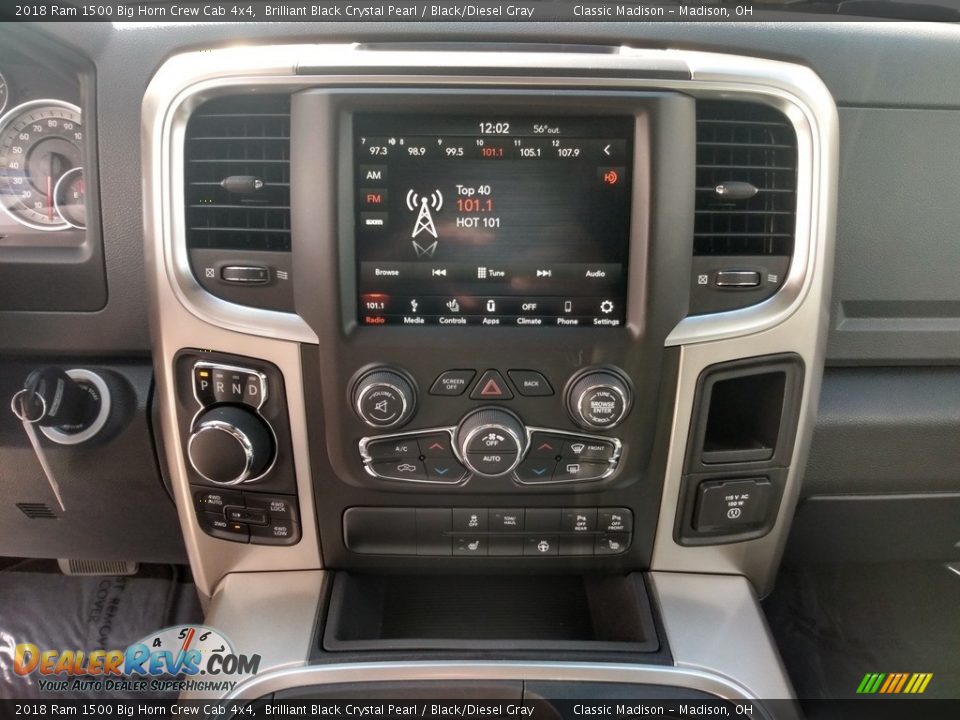 2018 Ram 1500 Big Horn Crew Cab 4x4 Brilliant Black Crystal Pearl / Black/Diesel Gray Photo #13