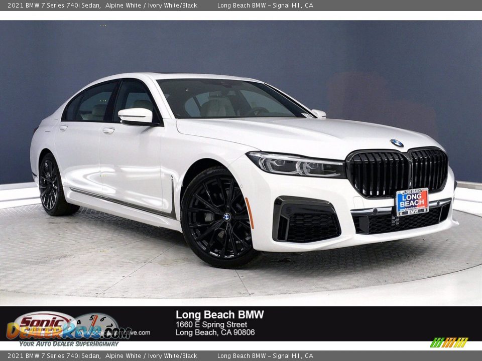 2021 BMW 7 Series 740i Sedan Alpine White / Ivory White/Black Photo #1