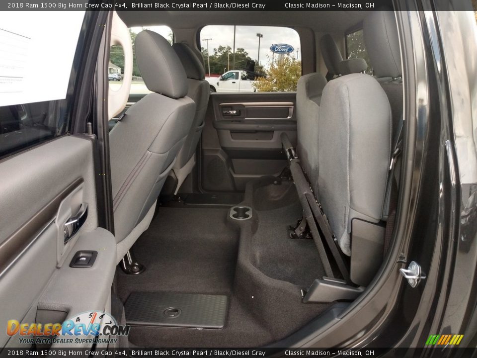 2018 Ram 1500 Big Horn Crew Cab 4x4 Brilliant Black Crystal Pearl / Black/Diesel Gray Photo #17