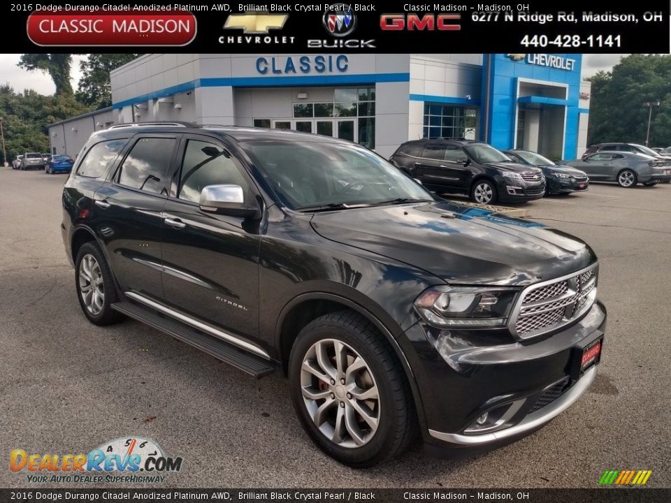 2016 Dodge Durango Citadel Anodized Platinum AWD Brilliant Black Crystal Pearl / Black Photo #1