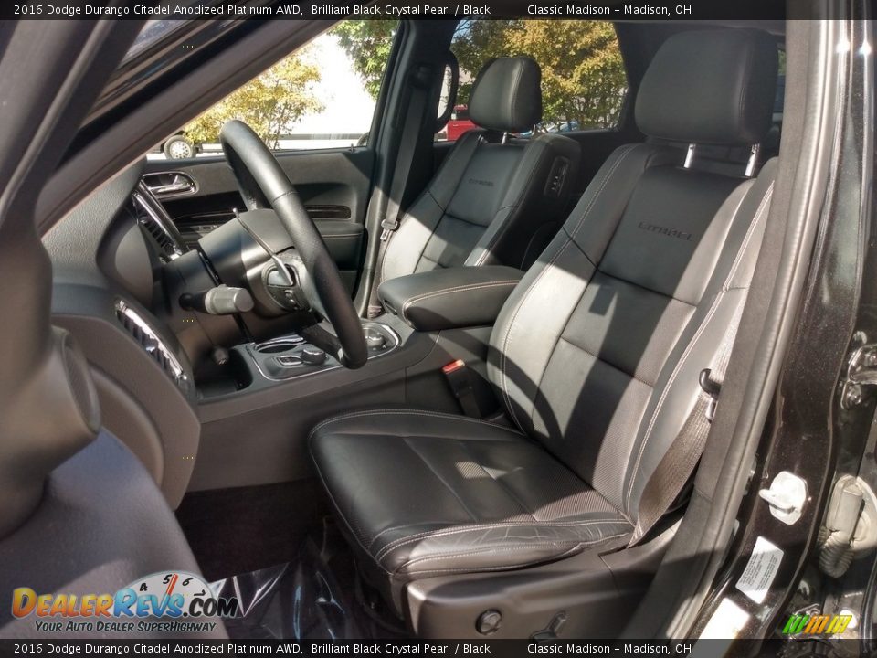 Front Seat of 2016 Dodge Durango Citadel Anodized Platinum AWD Photo #2