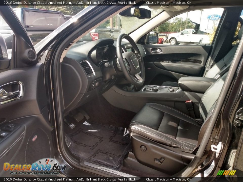 Front Seat of 2016 Dodge Durango Citadel Anodized Platinum AWD Photo #11