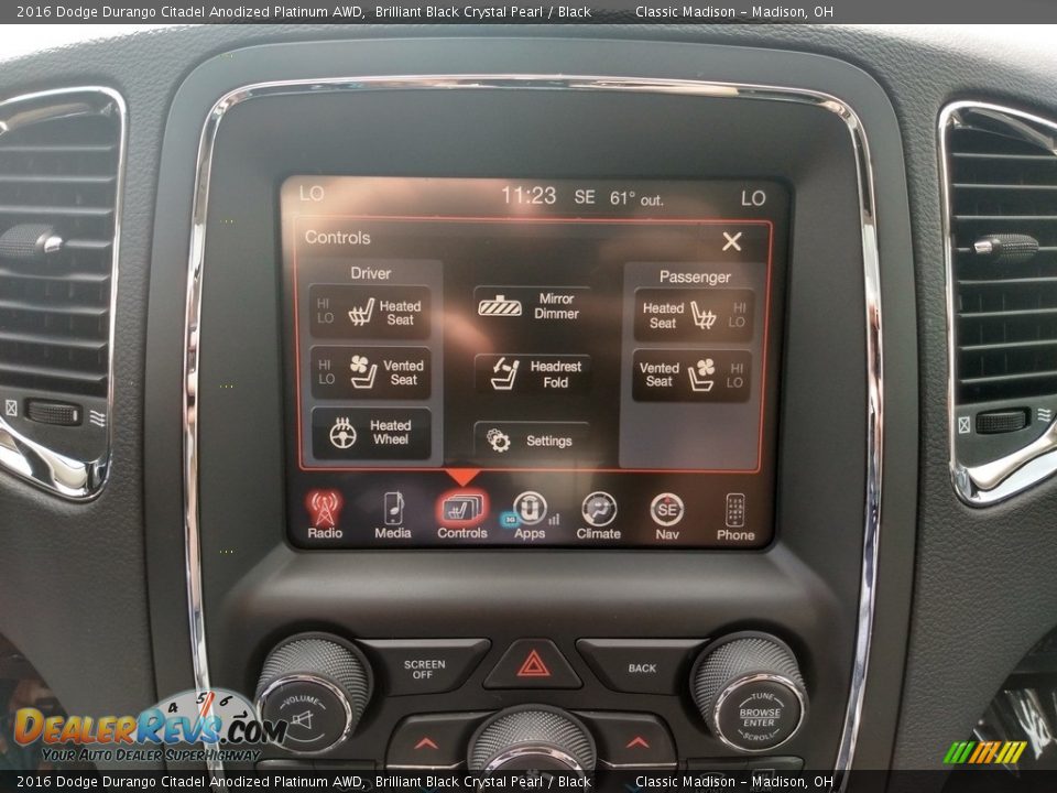 Controls of 2016 Dodge Durango Citadel Anodized Platinum AWD Photo #15