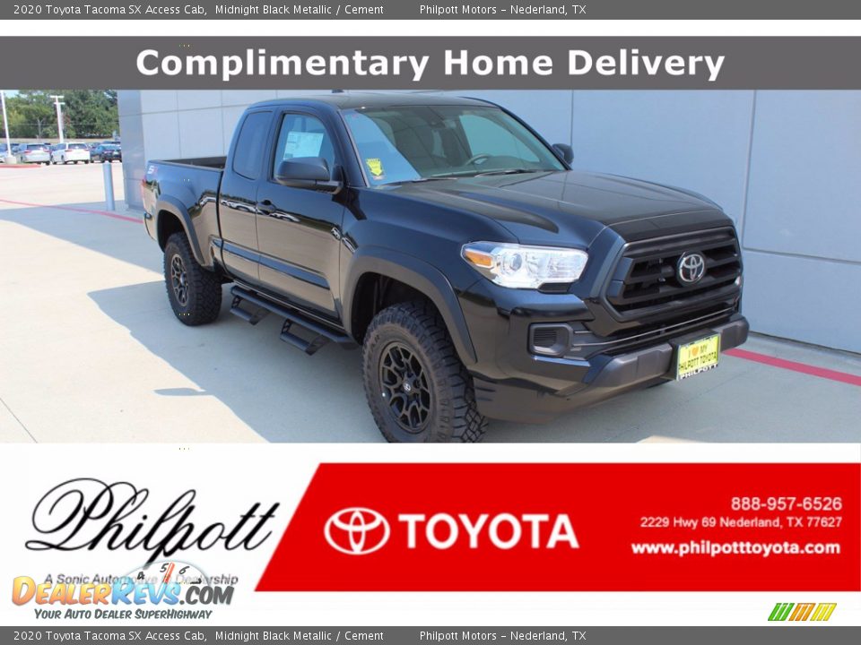 2020 Toyota Tacoma SX Access Cab Midnight Black Metallic / Cement Photo #1