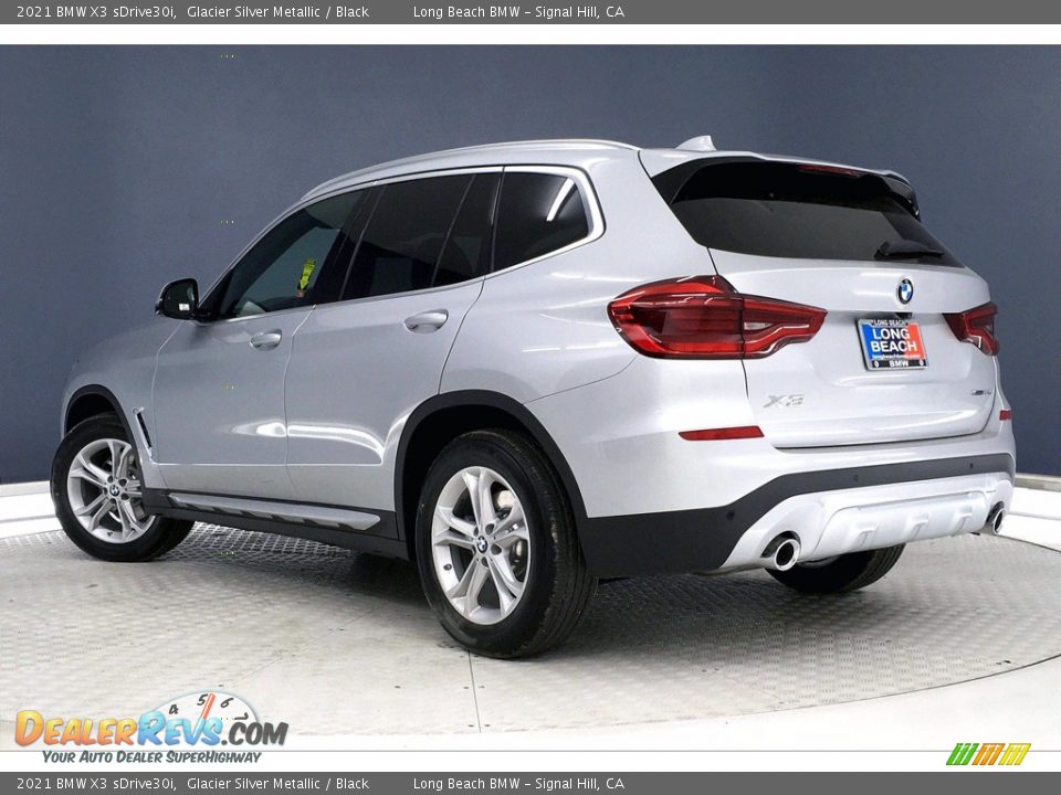 2021 BMW X3 sDrive30i Glacier Silver Metallic / Black Photo #3