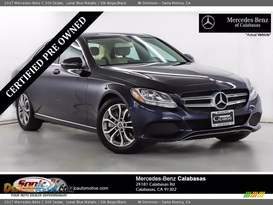 2017 Mercedes-Benz C 300 Sedan Lunar Blue Metallic / Silk Beige/Black Photo #1