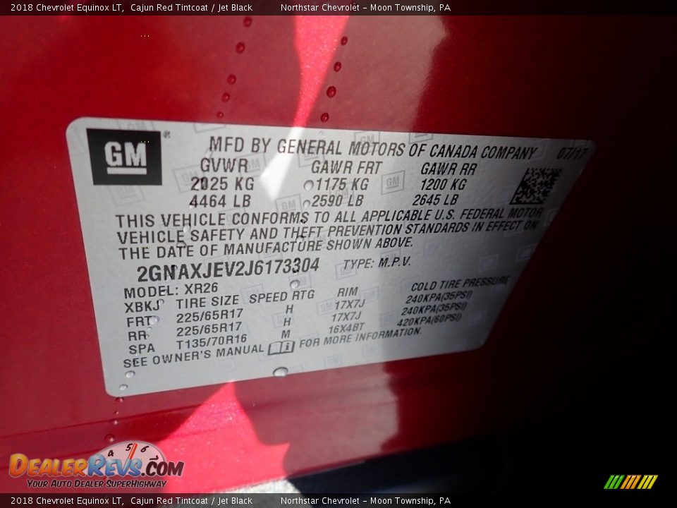 2018 Chevrolet Equinox LT Cajun Red Tintcoat / Jet Black Photo #28