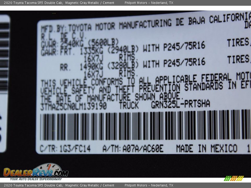 2020 Toyota Tacoma SR5 Double Cab Magnetic Gray Metallic / Cement Photo #35