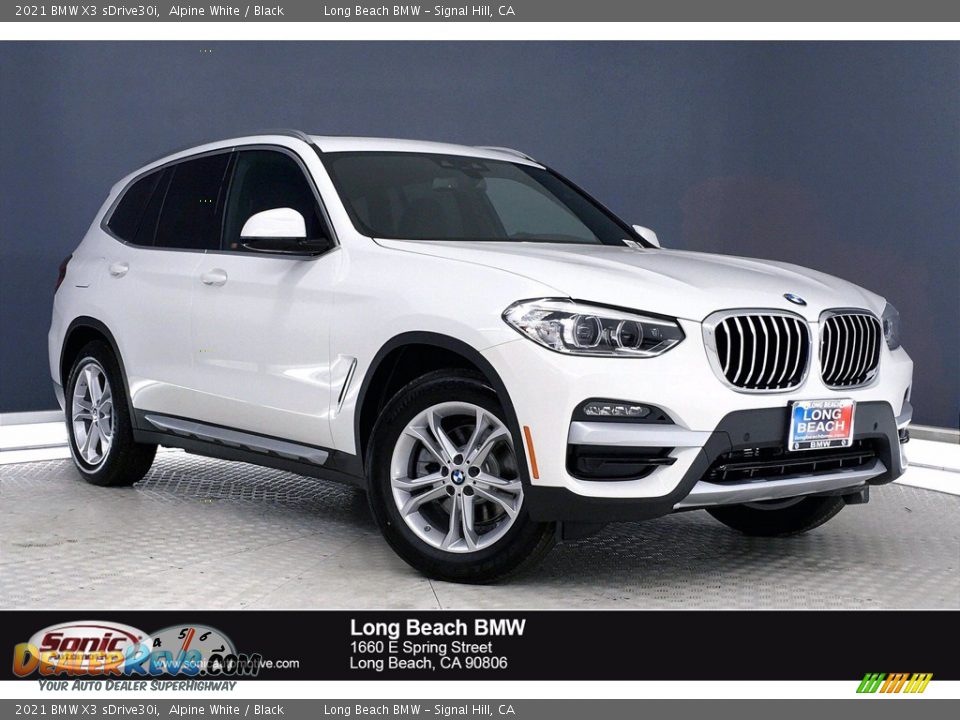 2021 BMW X3 sDrive30i Alpine White / Black Photo #1