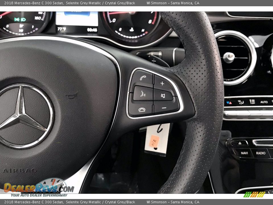 2018 Mercedes-Benz C 300 Sedan Selenite Grey Metallic / Crystal Grey/Black Photo #19