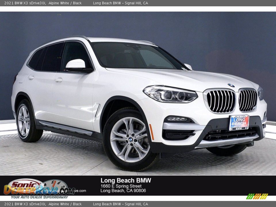 2021 BMW X3 sDrive30i Alpine White / Black Photo #1