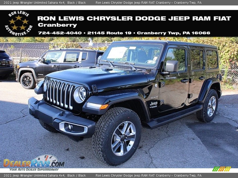 2021 Jeep Wrangler Unlimited Sahara 4x4 Black / Black Photo #1