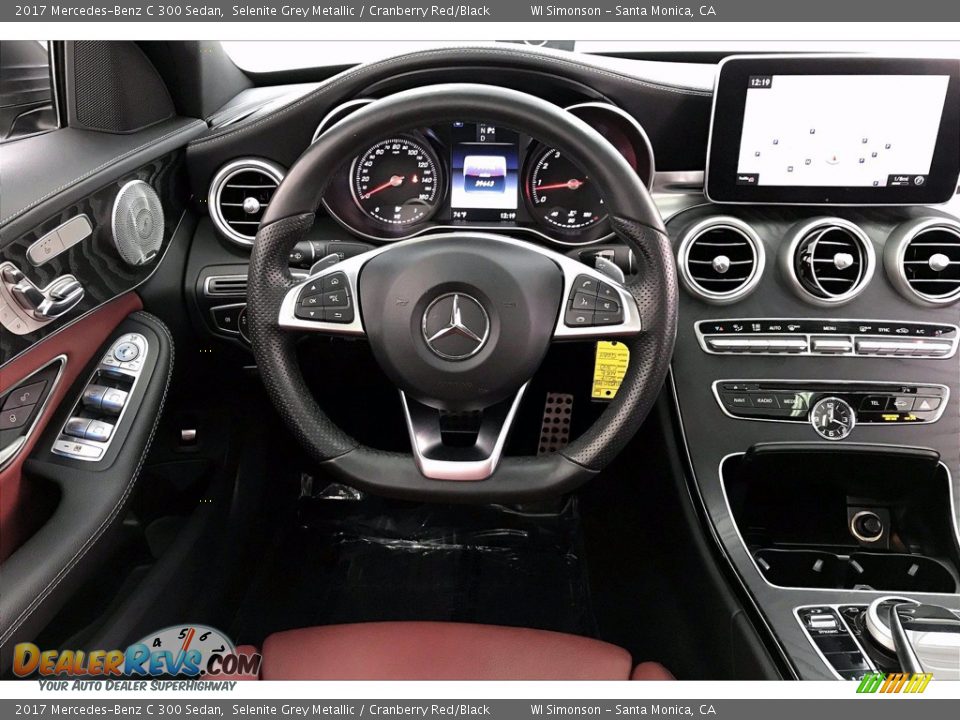 2017 Mercedes-Benz C 300 Sedan Selenite Grey Metallic / Cranberry Red/Black Photo #4