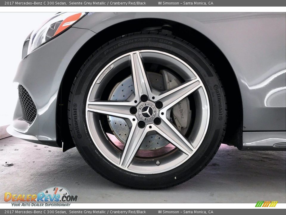 2017 Mercedes-Benz C 300 Sedan Selenite Grey Metallic / Cranberry Red/Black Photo #8