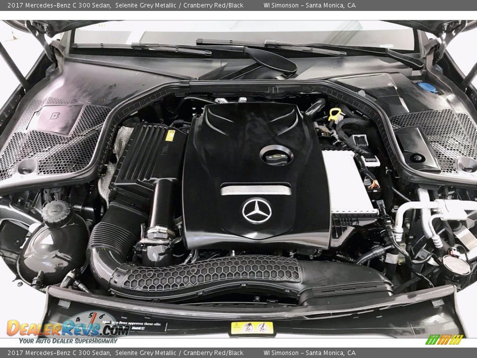 2017 Mercedes-Benz C 300 Sedan Selenite Grey Metallic / Cranberry Red/Black Photo #9