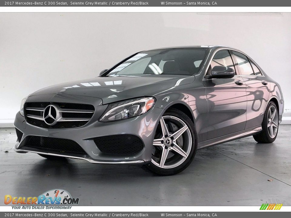 2017 Mercedes-Benz C 300 Sedan Selenite Grey Metallic / Cranberry Red/Black Photo #12