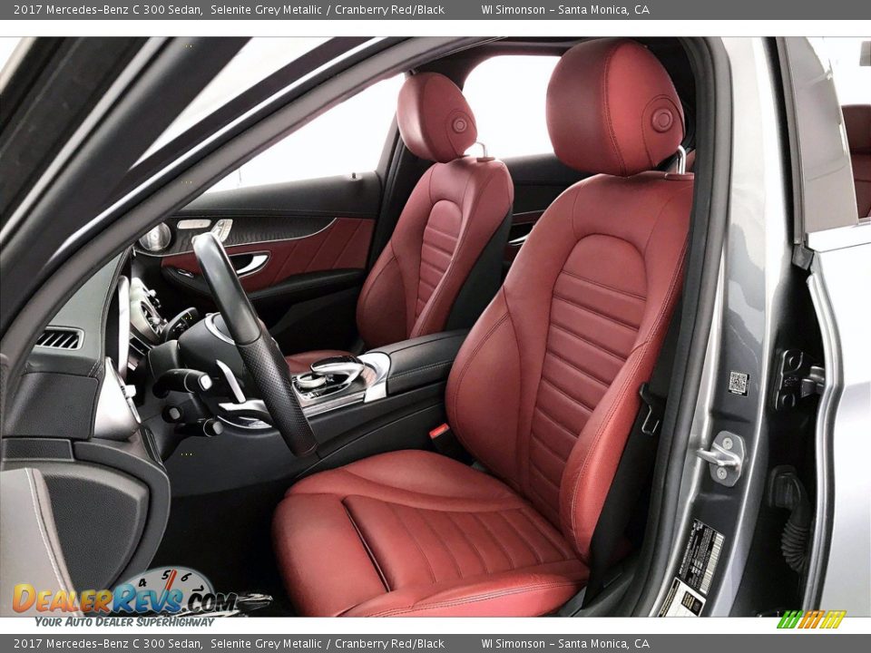 2017 Mercedes-Benz C 300 Sedan Selenite Grey Metallic / Cranberry Red/Black Photo #14