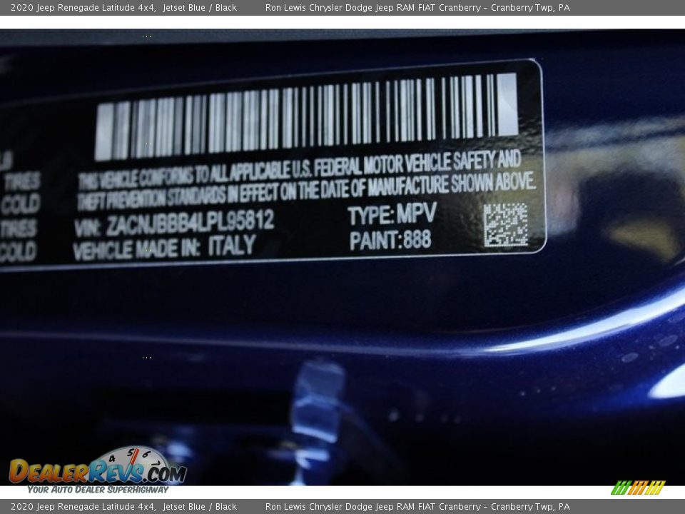 2020 Jeep Renegade Latitude 4x4 Jetset Blue / Black Photo #20