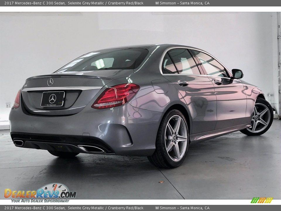 2017 Mercedes-Benz C 300 Sedan Selenite Grey Metallic / Cranberry Red/Black Photo #16