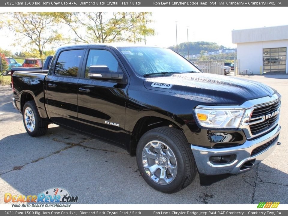 2021 Ram 1500 Big Horn Crew Cab 4x4 Diamond Black Crystal Pearl / Black Photo #3