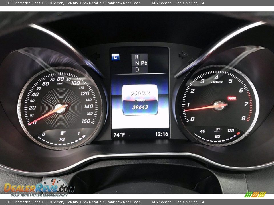 2017 Mercedes-Benz C 300 Sedan Selenite Grey Metallic / Cranberry Red/Black Photo #20