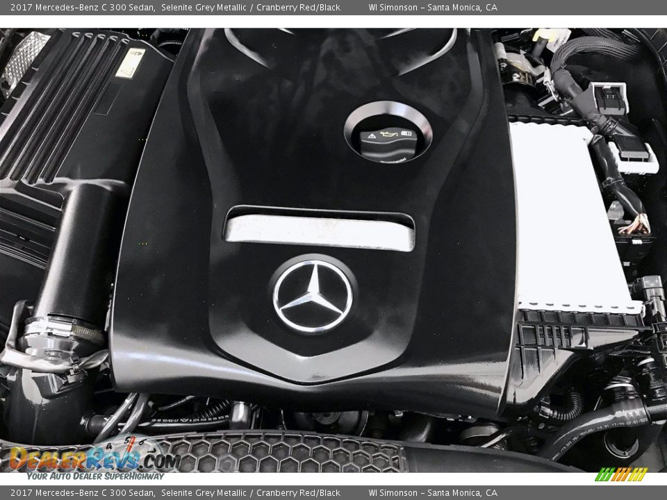 2017 Mercedes-Benz C 300 Sedan Selenite Grey Metallic / Cranberry Red/Black Photo #31