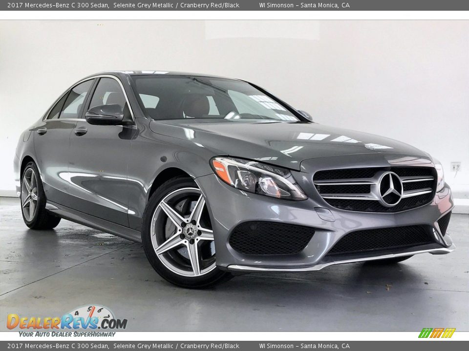 2017 Mercedes-Benz C 300 Sedan Selenite Grey Metallic / Cranberry Red/Black Photo #34