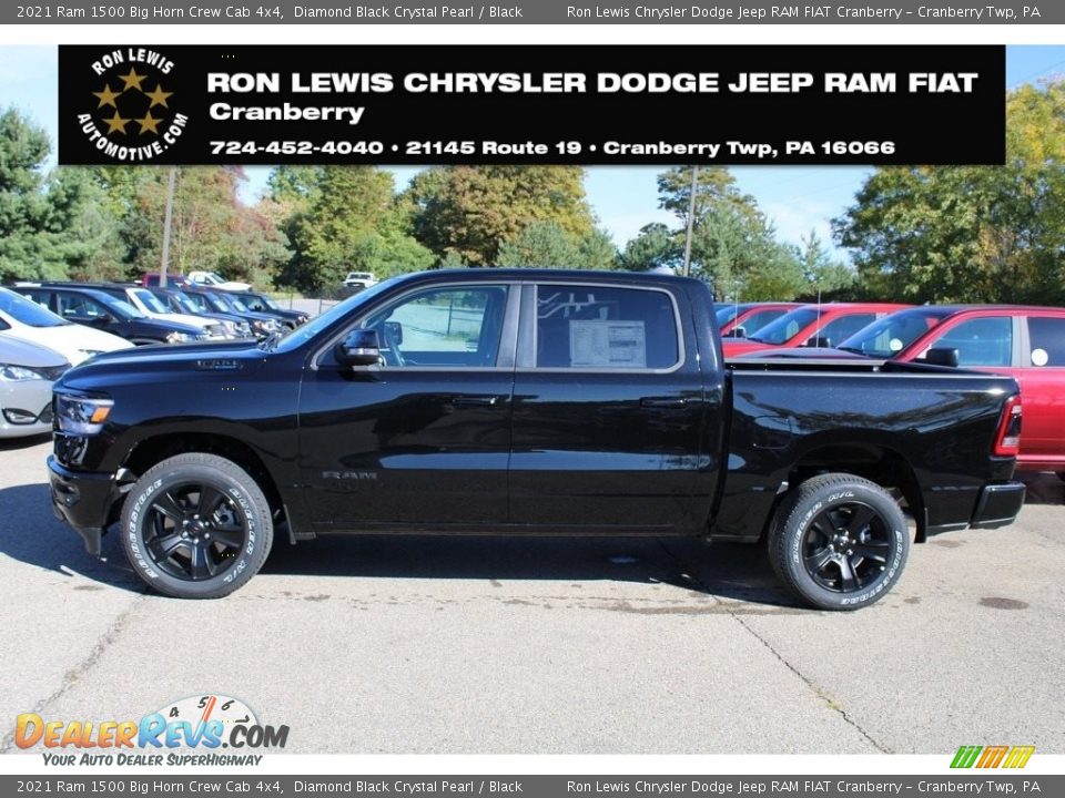 2021 Ram 1500 Big Horn Crew Cab 4x4 Diamond Black Crystal Pearl / Black Photo #8