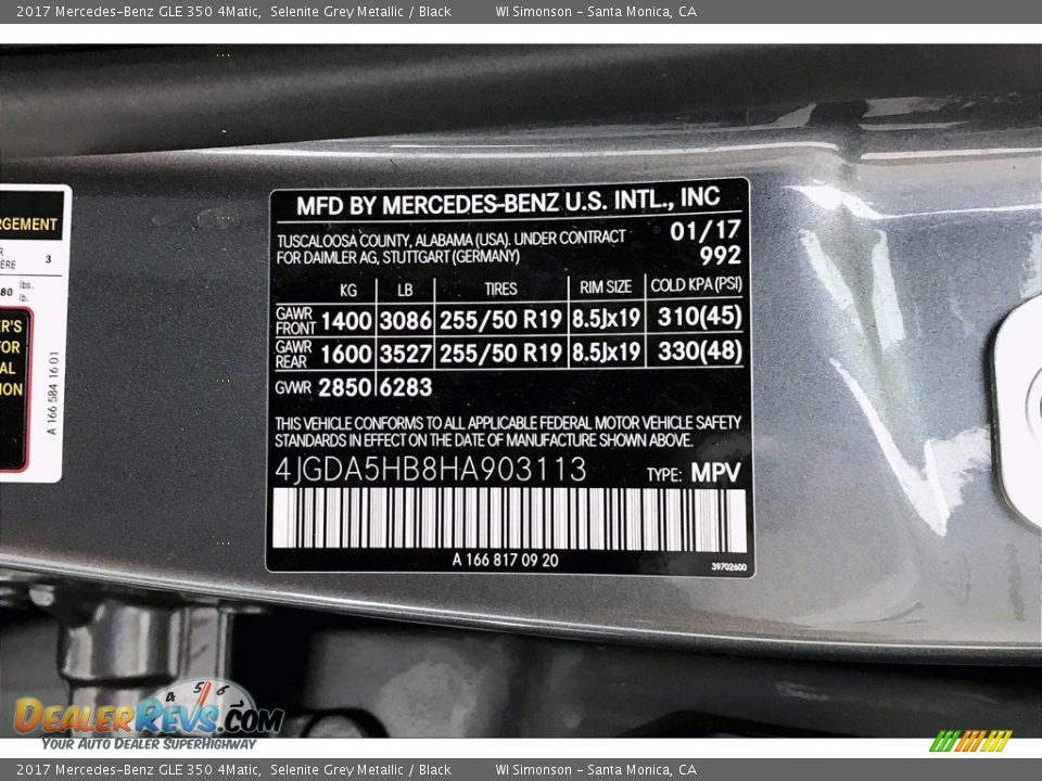 2017 Mercedes-Benz GLE 350 4Matic Selenite Grey Metallic / Black Photo #24