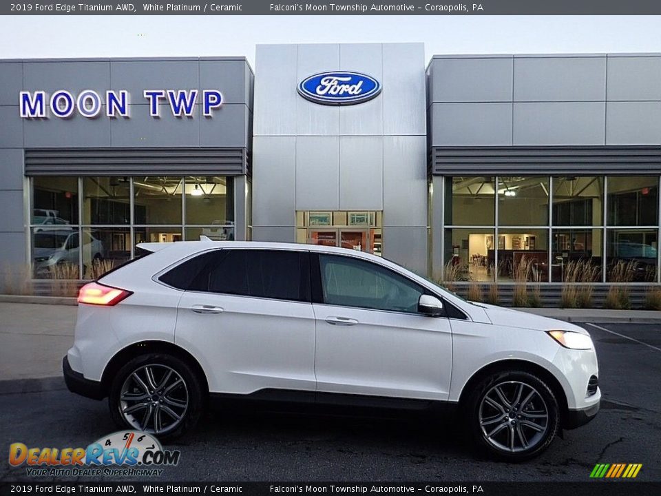 2019 Ford Edge Titanium AWD White Platinum / Ceramic Photo #1