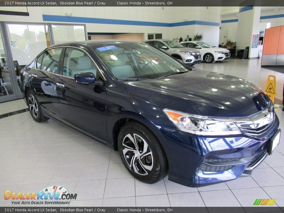 2017 Honda Accord LX Sedan Obsidian Blue Pearl / Gray Photo #3