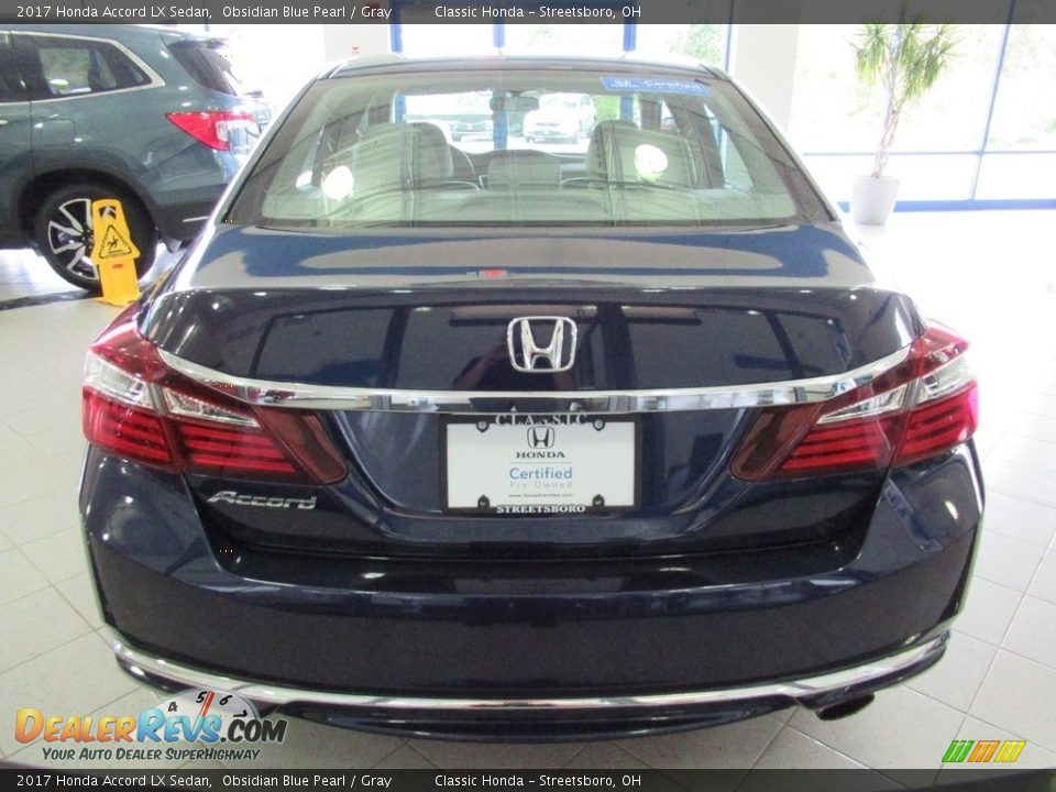 2017 Honda Accord LX Sedan Obsidian Blue Pearl / Gray Photo #8