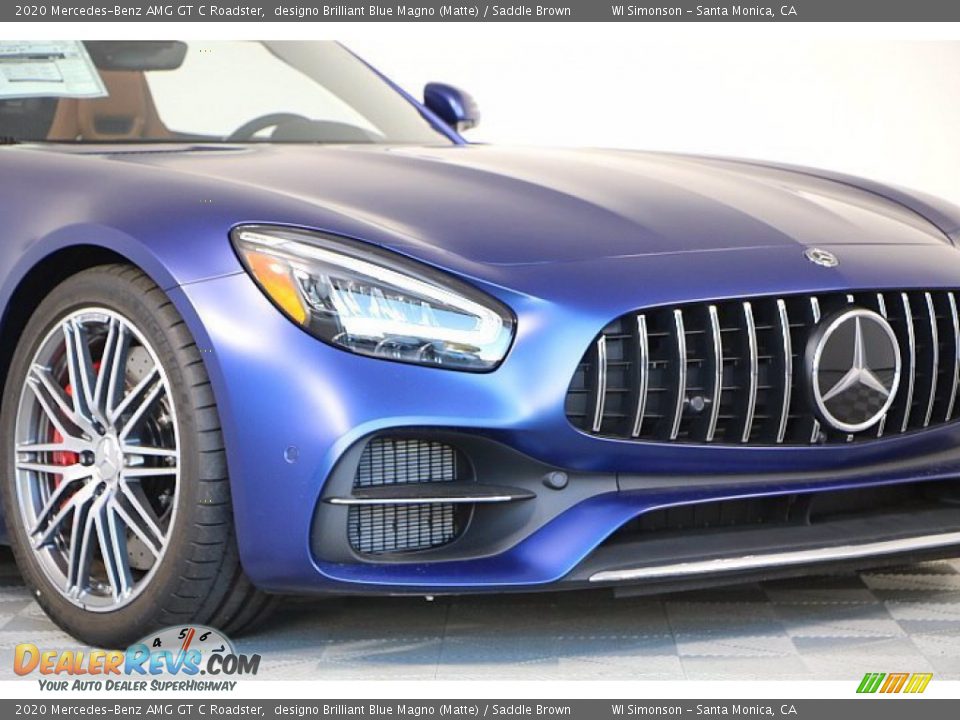 2020 Mercedes-Benz AMG GT C Roadster designo Brilliant Blue Magno (Matte) / Saddle Brown Photo #3