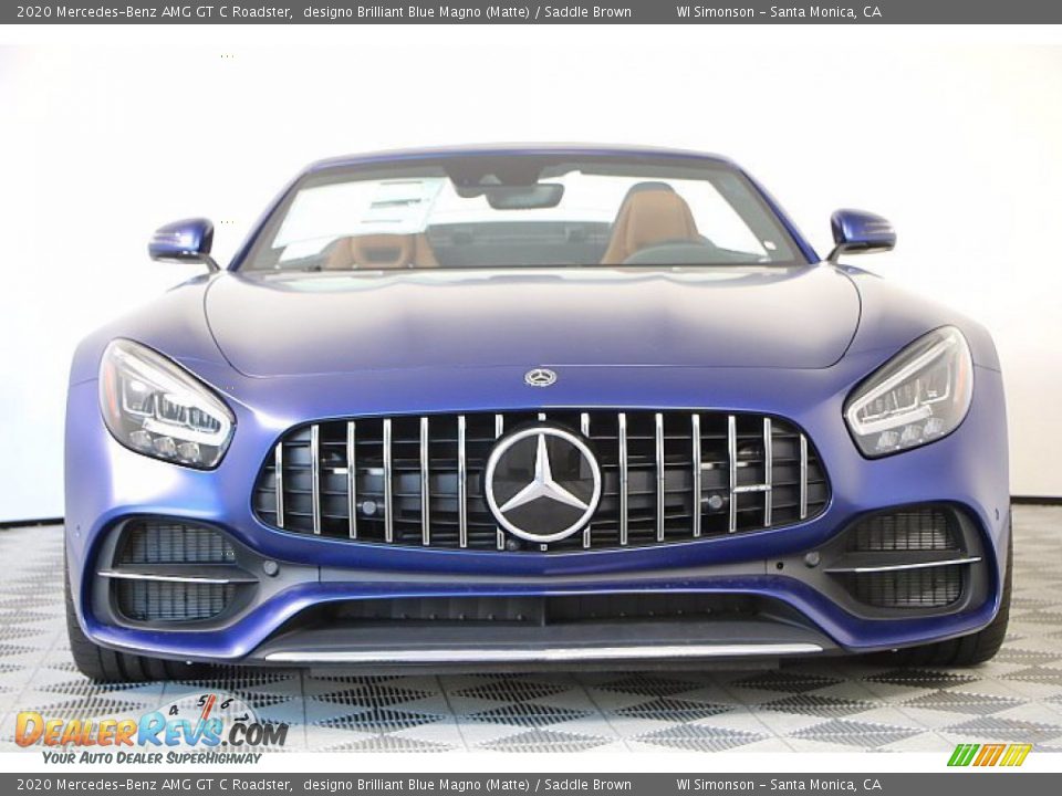 2020 Mercedes-Benz AMG GT C Roadster designo Brilliant Blue Magno (Matte) / Saddle Brown Photo #4