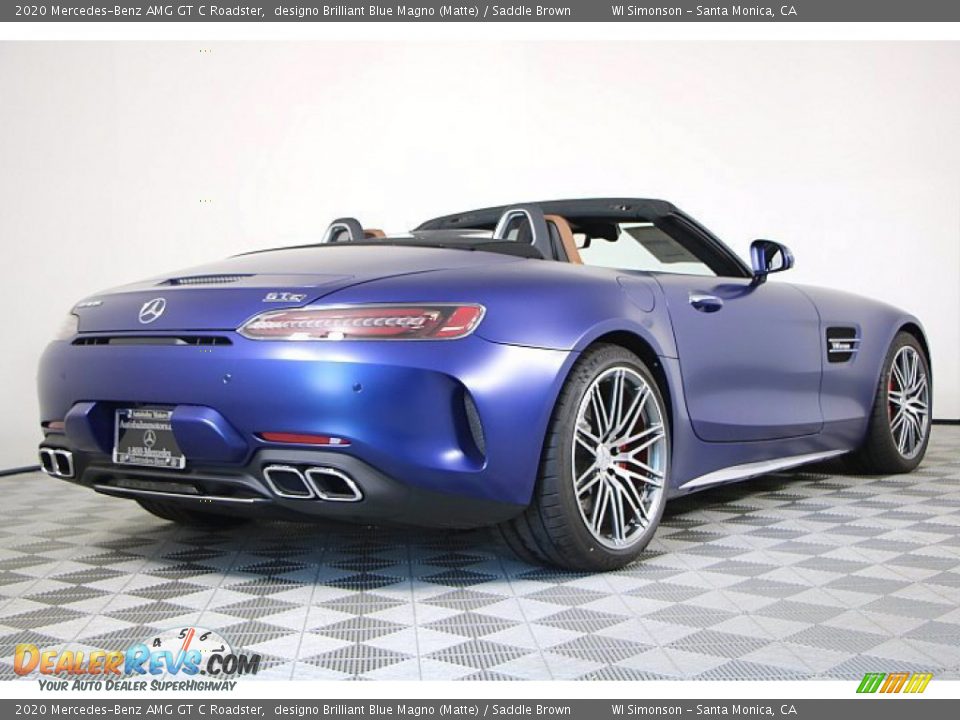 2020 Mercedes-Benz AMG GT C Roadster designo Brilliant Blue Magno (Matte) / Saddle Brown Photo #6