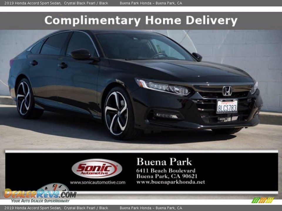 2019 Honda Accord Sport Sedan Crystal Black Pearl / Black Photo #1