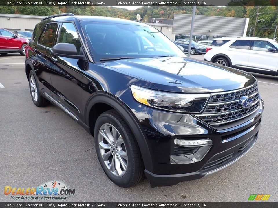 2020 Ford Explorer XLT 4WD Agate Black Metallic / Ebony Photo #3