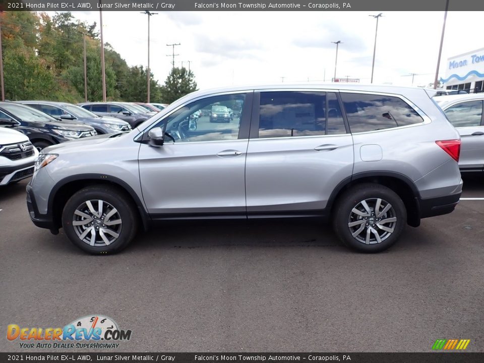 Lunar Silver Metallic 2021 Honda Pilot EX-L AWD Photo #3