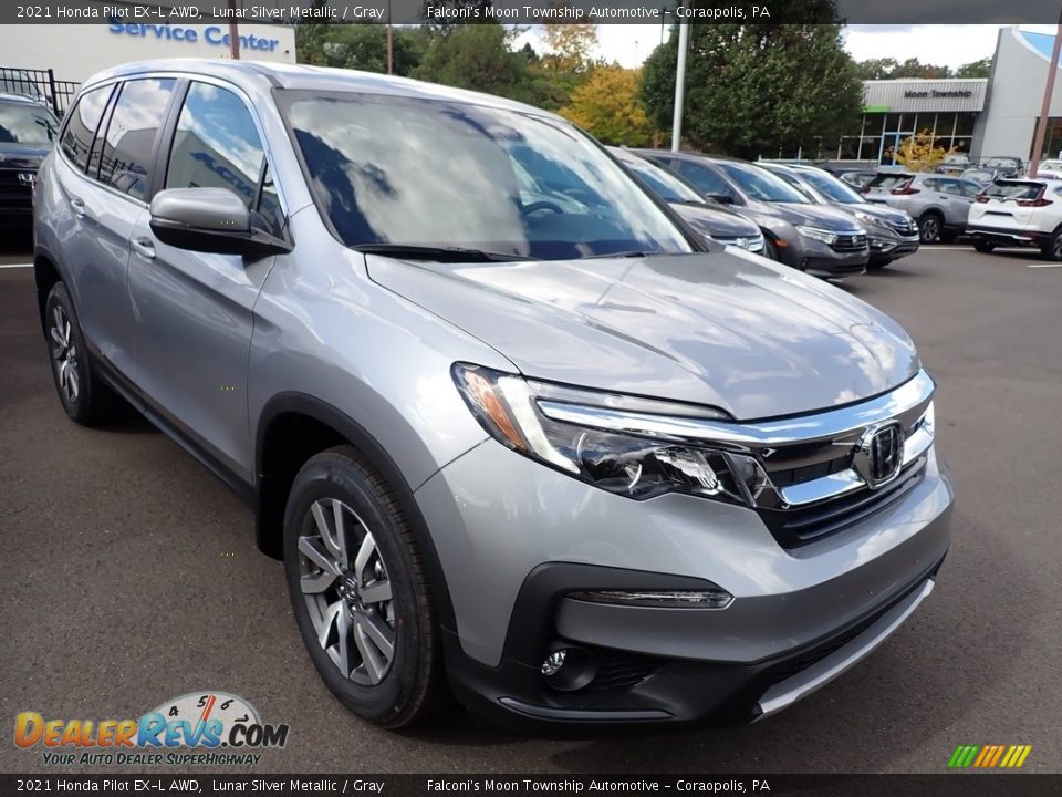 2021 Honda Pilot EX-L AWD Lunar Silver Metallic / Gray Photo #6