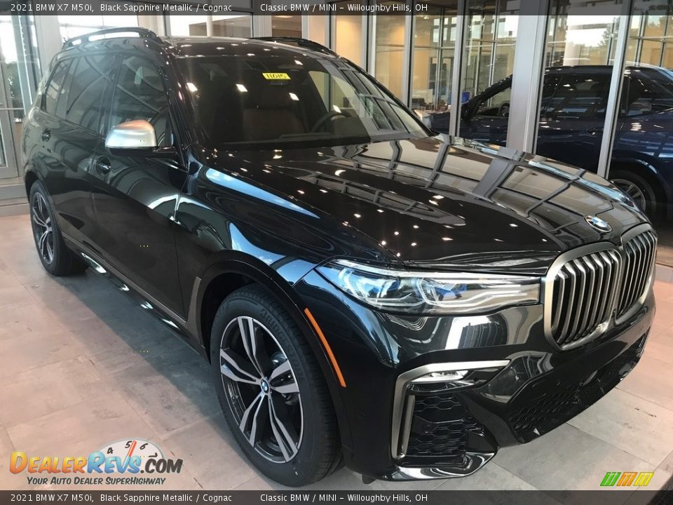 2021 BMW X7 M50i Black Sapphire Metallic / Cognac Photo #1