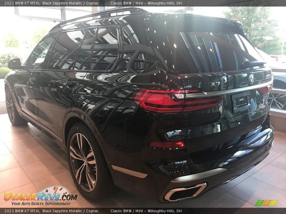 2021 BMW X7 M50i Black Sapphire Metallic / Cognac Photo #2