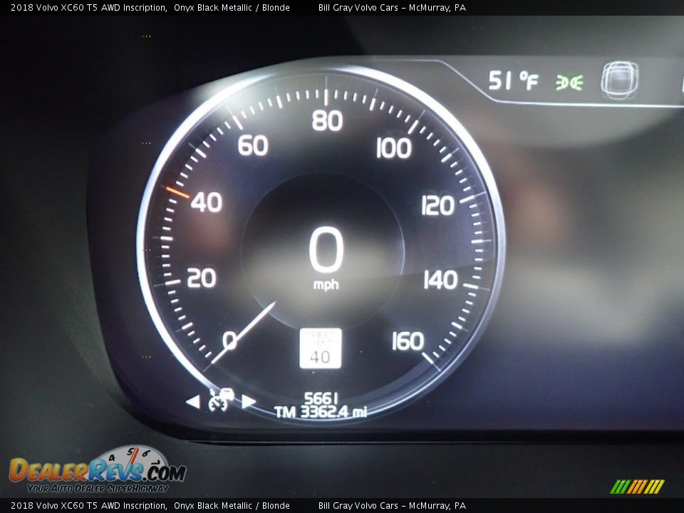 2018 Volvo XC60 T5 AWD Inscription Onyx Black Metallic / Blonde Photo #24