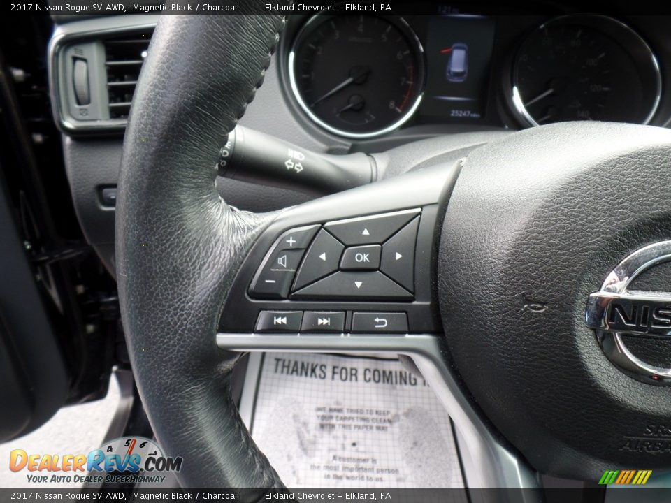 2017 Nissan Rogue SV AWD Magnetic Black / Charcoal Photo #22