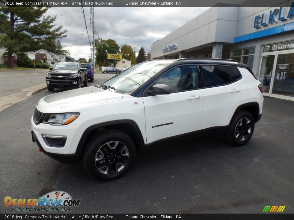 2018 Jeep Compass Trailhawk 4x4 White / Black/Ruby Red Photo #1