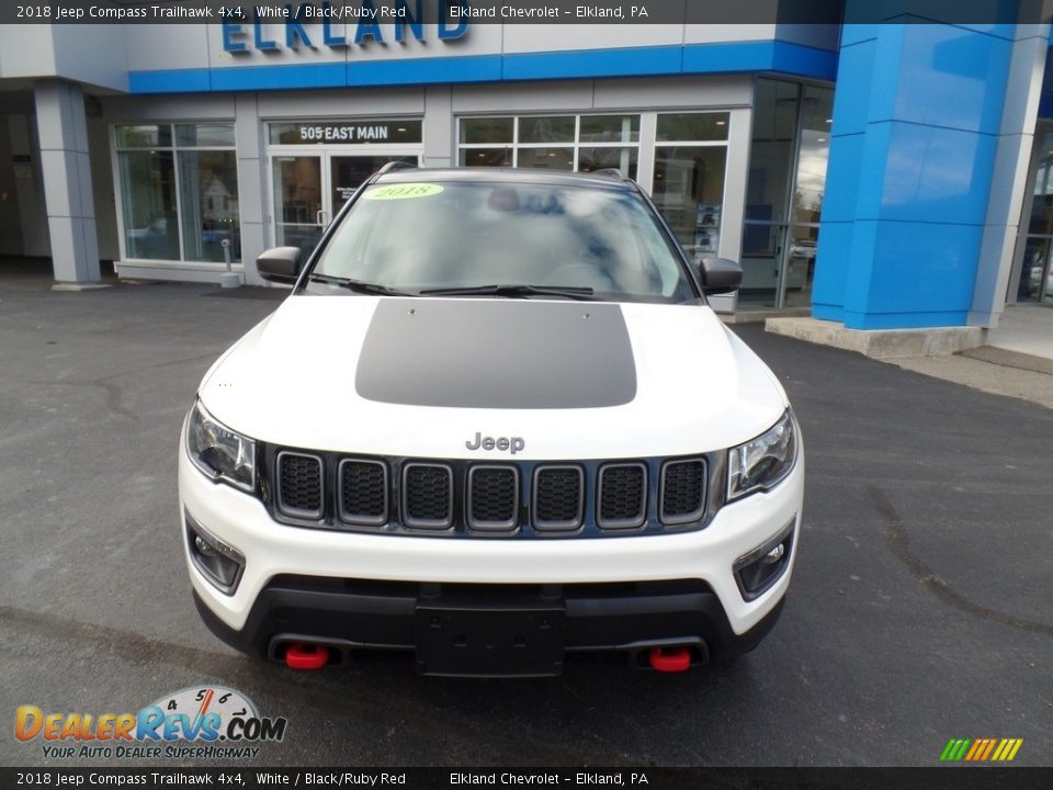 2018 Jeep Compass Trailhawk 4x4 White / Black/Ruby Red Photo #3