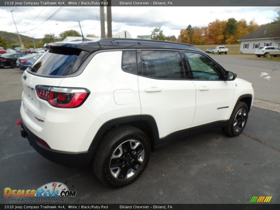 2018 Jeep Compass Trailhawk 4x4 White / Black/Ruby Red Photo #8