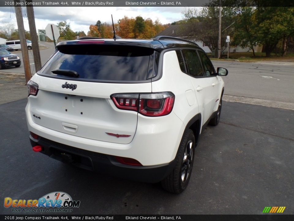 2018 Jeep Compass Trailhawk 4x4 White / Black/Ruby Red Photo #9